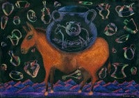 Michael Lucero Native American Animal Painting "Untitled"
