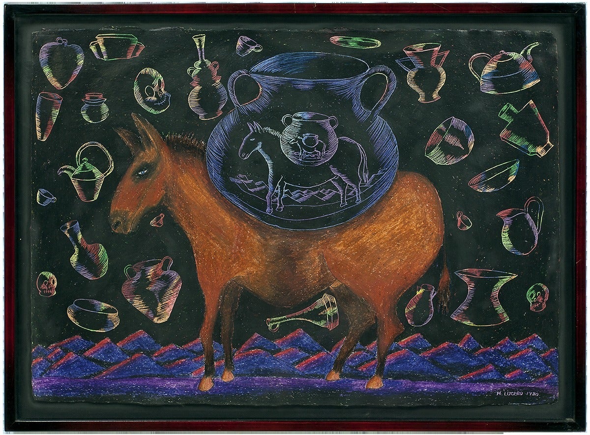 Michael Lucero Native American Animal Painting "Untitled"