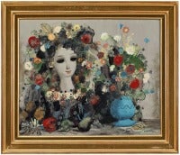 "Pomone" Surrealist Portrait with Flowers and Fruits