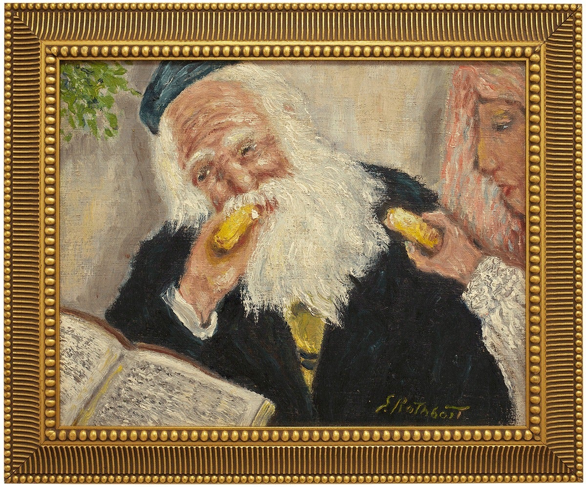 THE RABBI EATS A BLINTZ WHILST SERVED ANOTHER