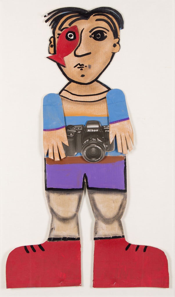 UNTITLED (BOY HOLDING A CAMERA) - Mixed Media Art by André Villers