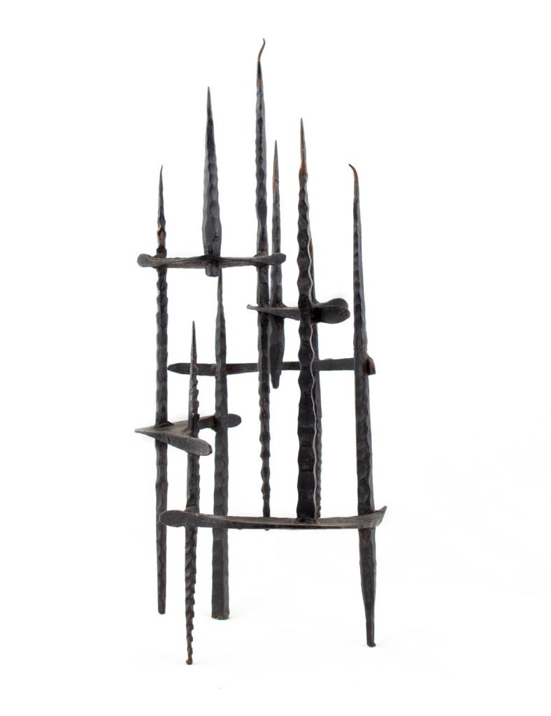 UNTITLED (HAND FORGED IRON SCULPTURE) - Abstract Sculpture by David Palombo