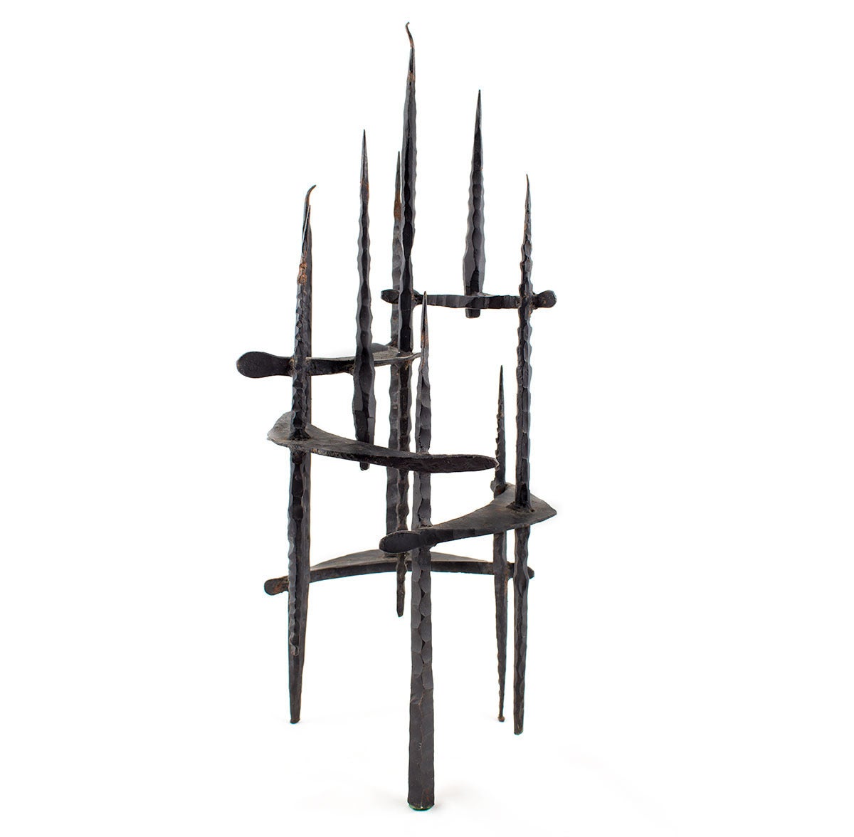 David Palombo Abstract Sculpture - UNTITLED (HAND FORGED IRON SCULPTURE)