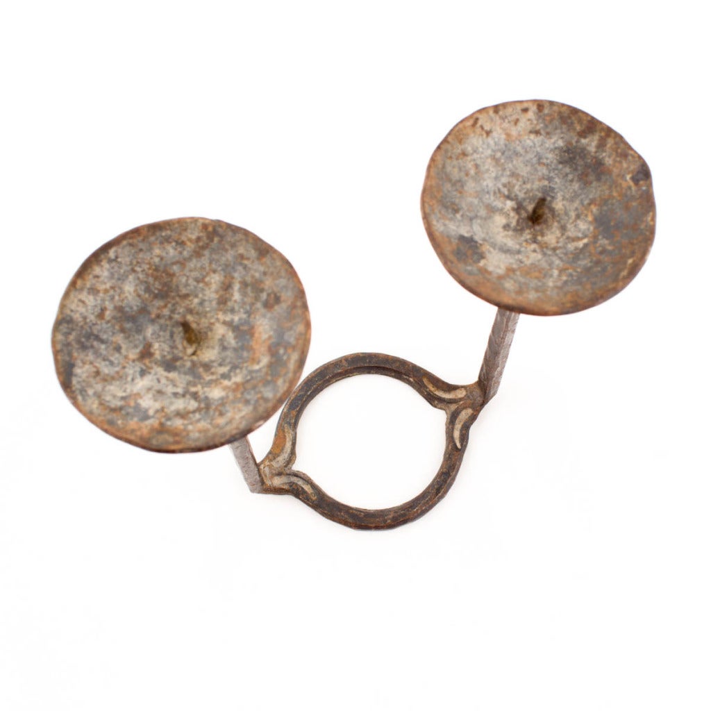 UNTITLED (HAND FORGED IRON CANDLE HOLDER)