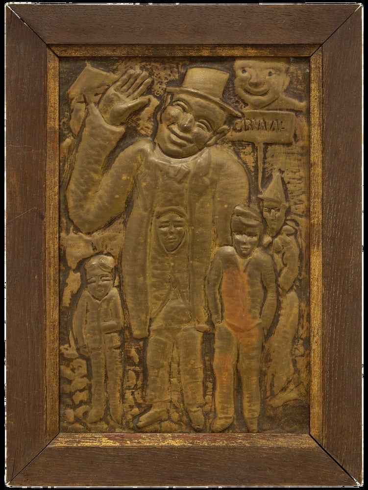 Very Rare 1930s Repousse sculptural relief work "Carnaval"
