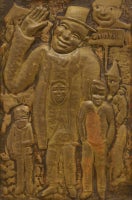 Very Rare 1930s Repousse sculptural relief work "Carnaval"