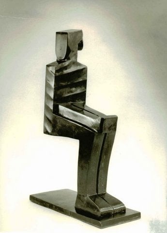 Victor Salmones Abstract Sculpture - Seated Woman