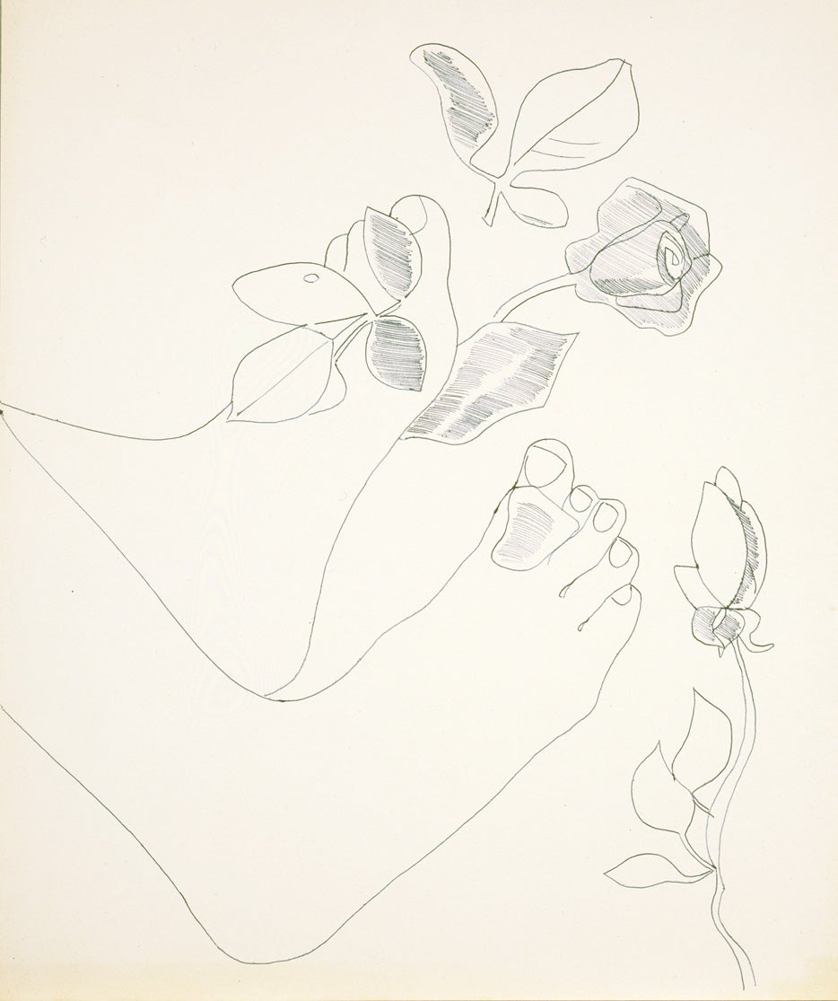 Feet with Flowers - Art by Andy Warhol
