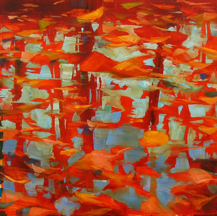 Autumn Reflections - Painting by David Allen Dunlop