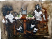 Study for Studies for the Last Supper at Fatty's (Liney Legs)