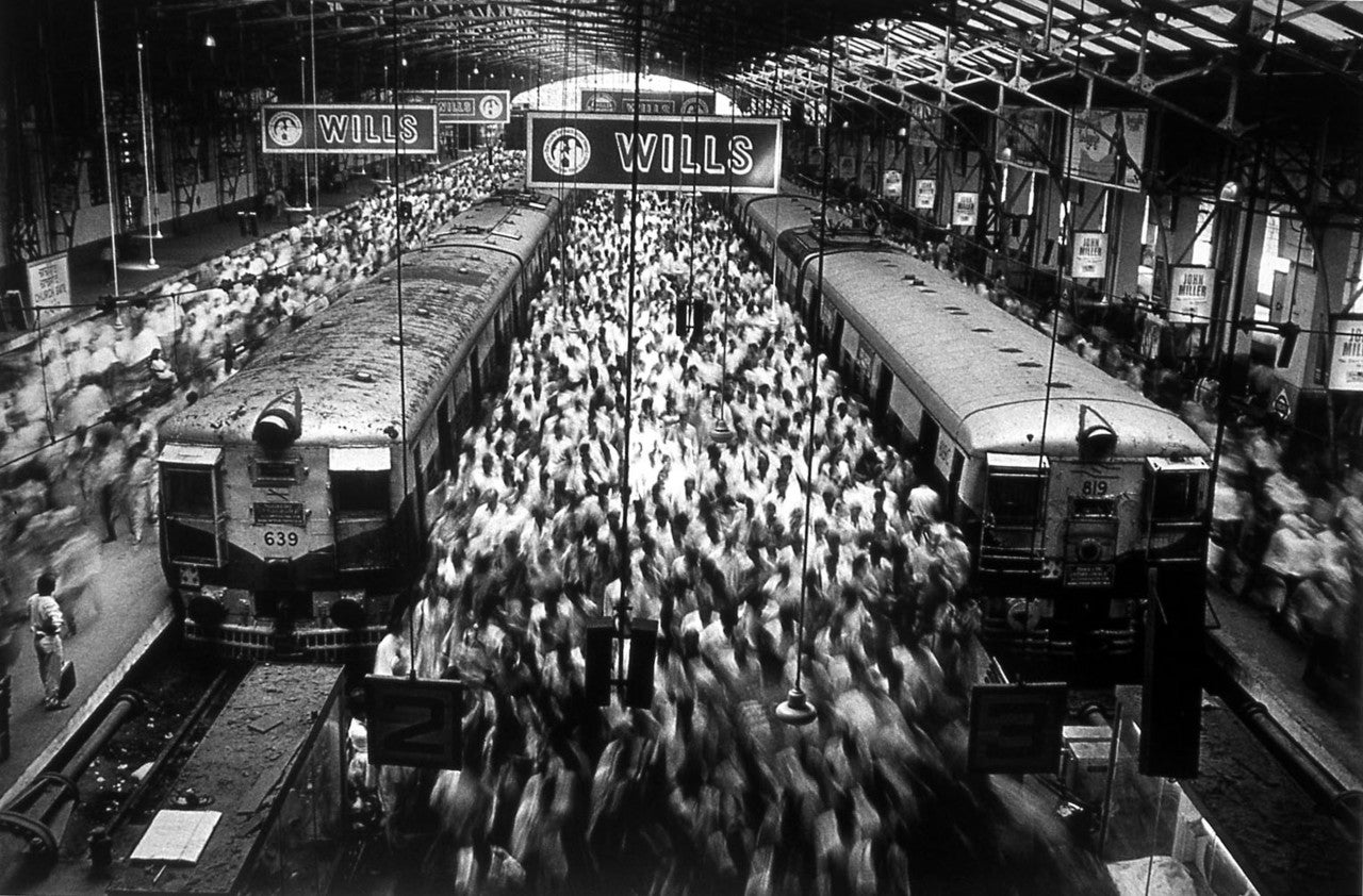 Sebastião Salgado Black and White Photograph - Churchgate Station, Bombay, India