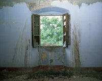Window with bird droppings, Villa Vitigliano, Chanti, Italy, 2009