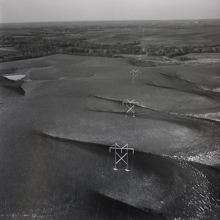 Terry Evans Black and White Photograph - East of Matfield Green, Chase County, Kansas (Flint Hill Poles)