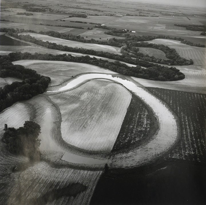Terry Evans Black and White Photograph - Solomon River Oxbow, August 2, 1990