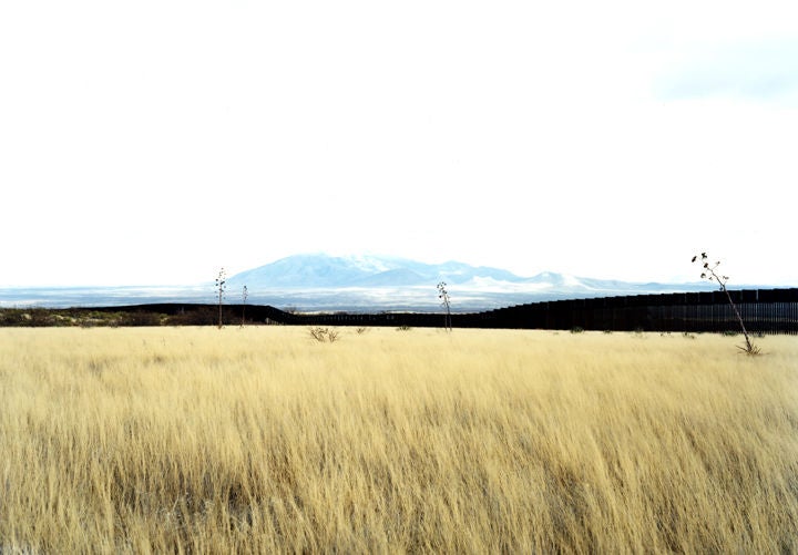 Victoria Sambunaris Landscape Photograph - Untitled [Border view south from grasslands, Hereford, AZ]