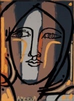 Femme grise et or