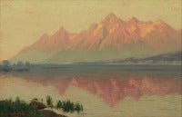 Teton Range - Wyoming - from Jackson Lake (Just after Sunrise)