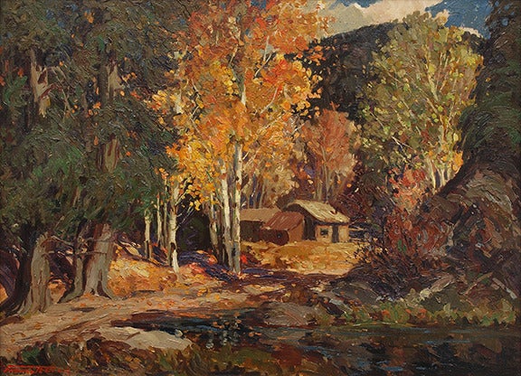 Autumn in Taos Canyon - Painting by Fremont Ellis