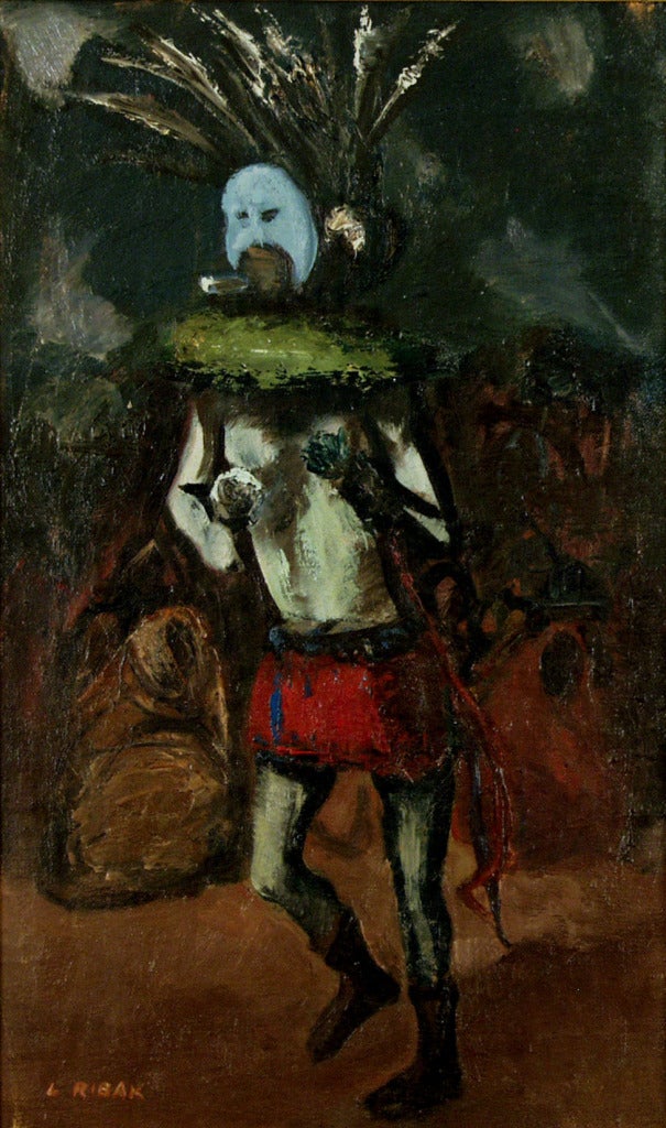Louis Ribak Figurative Painting - Yeibichai Dancer