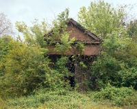 Building with False Brick Siding