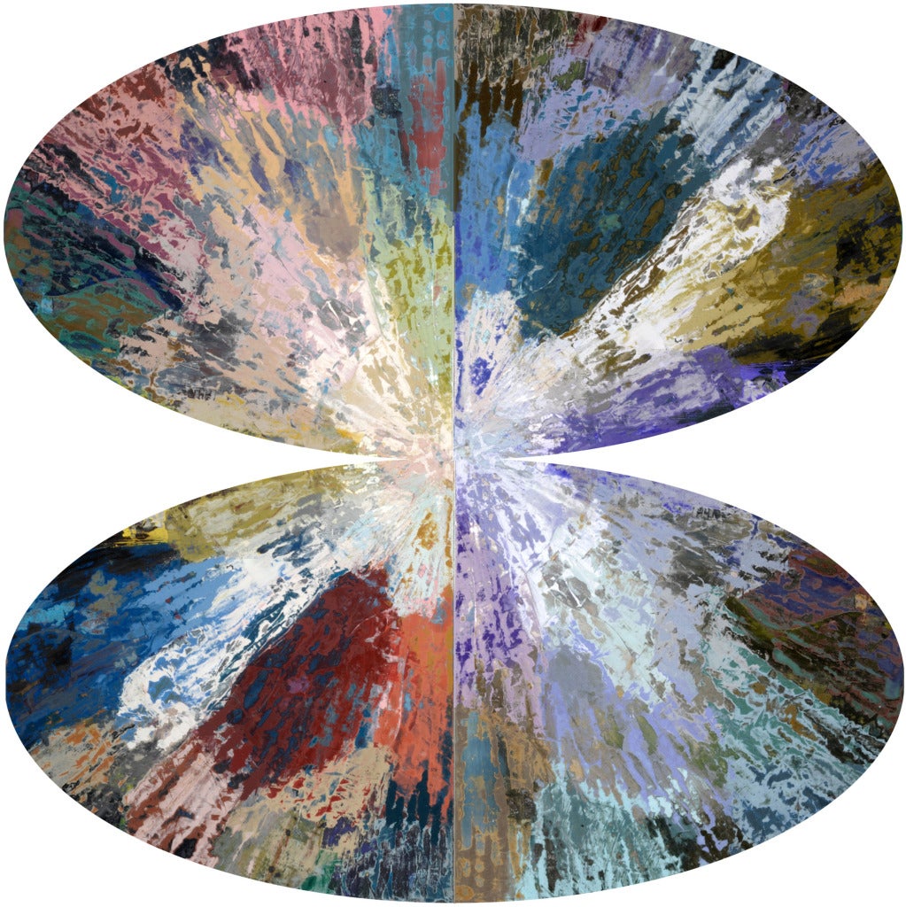 Perry Burns Abstract Print – Weißer weißer Schmetterlingsschliff