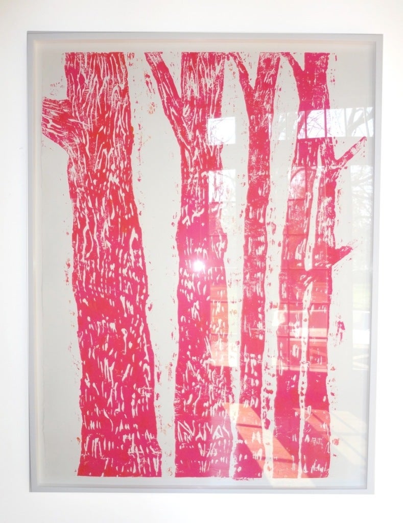 Meghan Gerety Abstract Print - Woodblock no. 2 (Magenta)