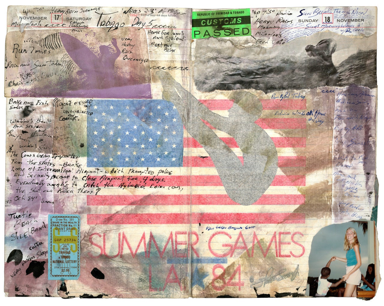 The Surf Journals: Summer Games, November 17-18 - Mixed Media Art by Tony Caramanico