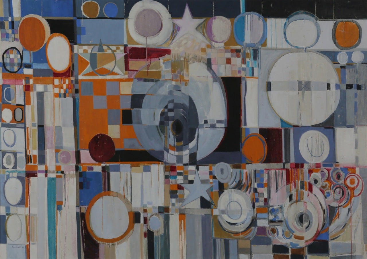 Sarah Frassinelli Abstract Painting - Circles and Stars