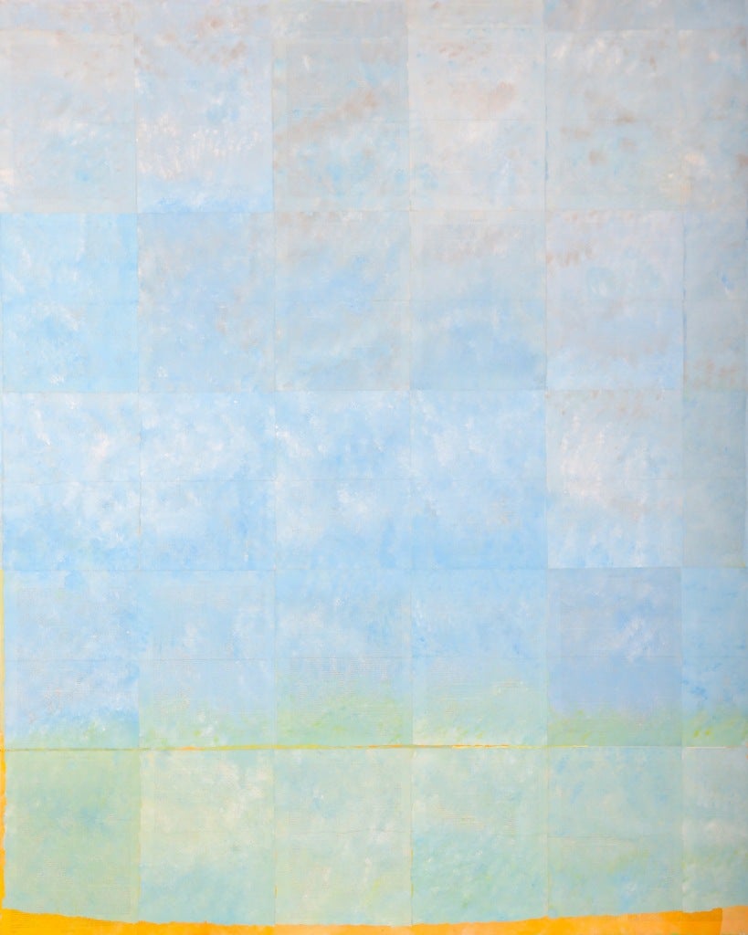 Landscape Painting di Charles Miesmer - Paesaggio marino blu 1