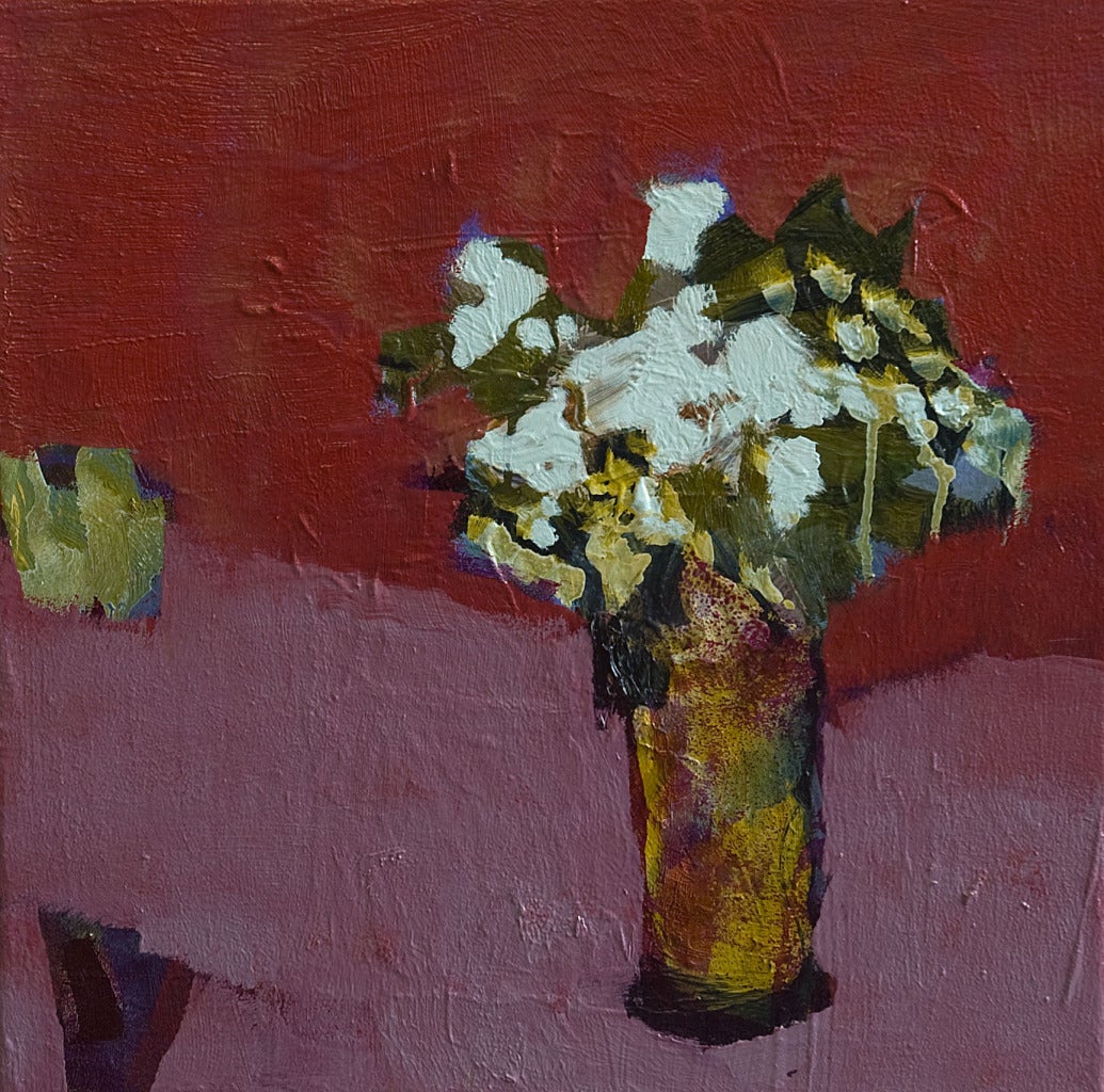 Jennifer Hornyak White Flowers with Spanish Vase, Painting at 1stdibs