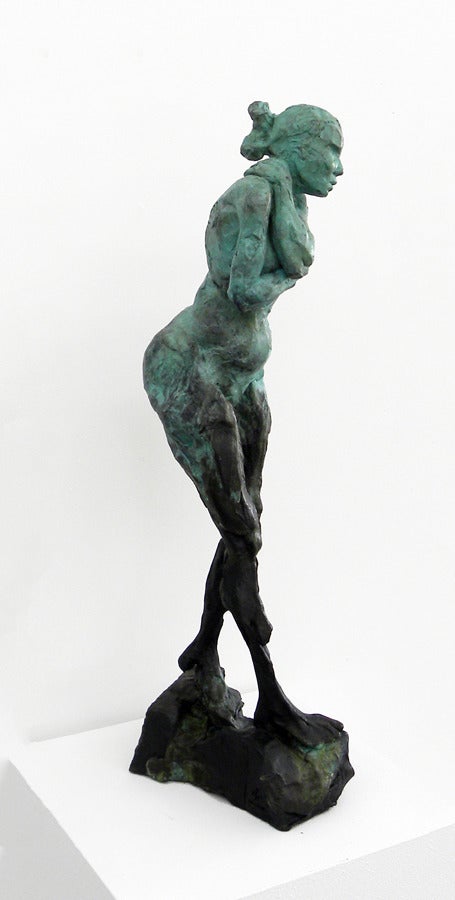 Untitled XXVIII A.P./8 - emotive, nude, female, figurative, bronze statuette