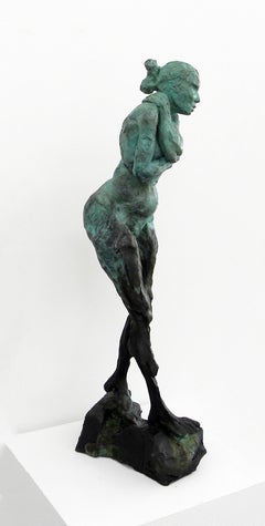 Intimate Study - Untitled XXVIII A.P./8 - nude female patinated bronze statuette