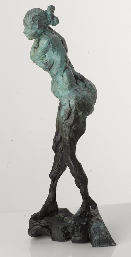 Untitled XXVIII A.P./8 - emotive, nude, female, figurative, bronze statuette - Sculpture by Richard Tosczak