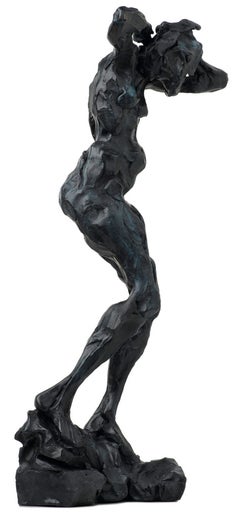 Untitled XXVII 4/8 - emotive, nude, female, figurative, patina, bronze statuette