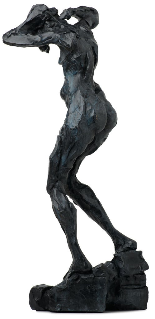 Sans titre XXVII 4/8 - émotif, nu, femme, figuratif, patine, statuette en bronze - Contemporain Sculpture par Richard Tosczak