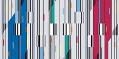 Syncopation 2 - astrazione geometrica e luminosa, modernista, acrilico su tela