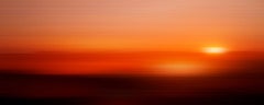 Day - red, orange, sunrise, dawn, abstracted landscape, photography on dibond