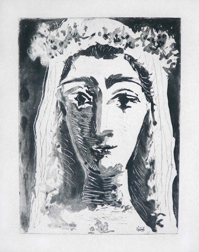 Pablo Picasso Portrait Print – Jacqueline en Mariee (Jacqueline, verheiratet)