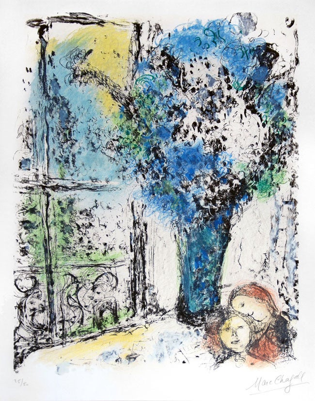 Marc Chagall Figurative Print - Le Bouquet Bleu (The Blue Bouquet)