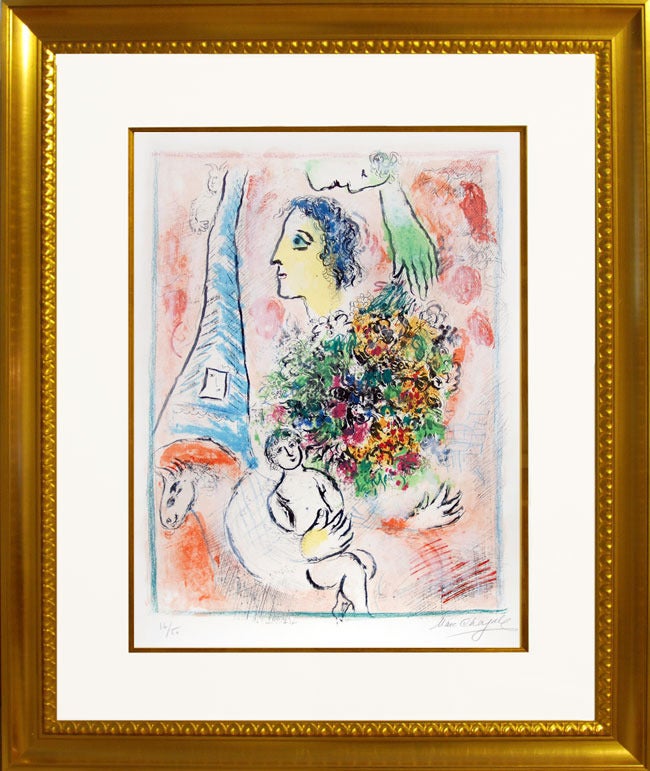 Offrande a la Tour Eiffel (Tribute to the Eiffel Tower) - Print by Marc Chagall