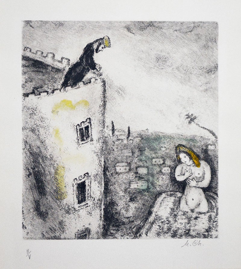 Marc Chagall Figurative Print - David et Bath-Scheba (David and Bathsheba)