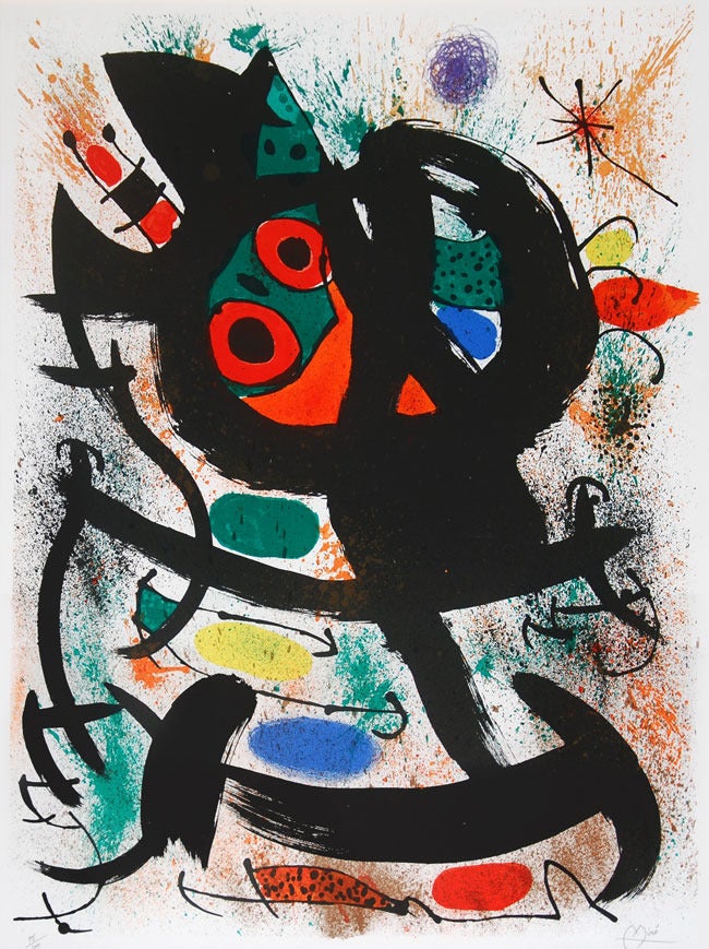 Joan Miró Abstract Print - Exhibition at the Pasadena Art Museum