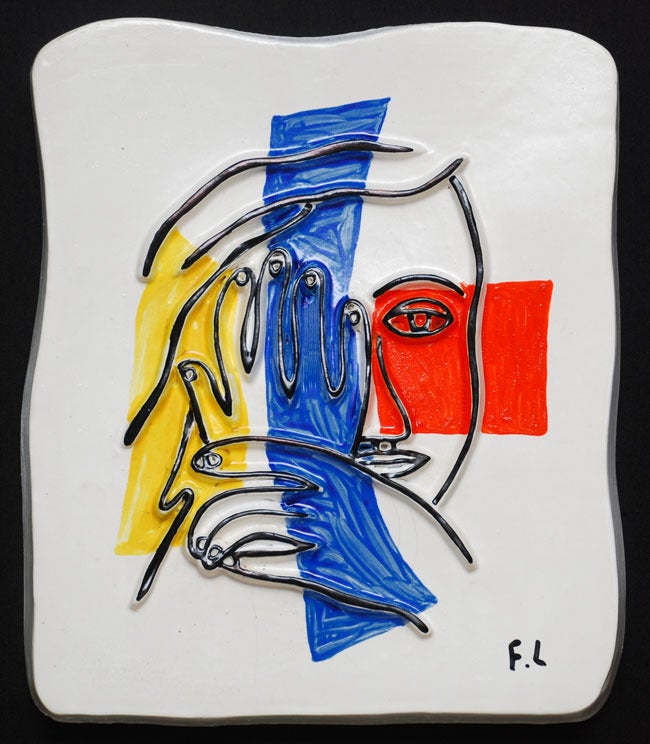 Fernand Léger Abstract Sculpture - Visage aux deux mains (Face with Two Hands),