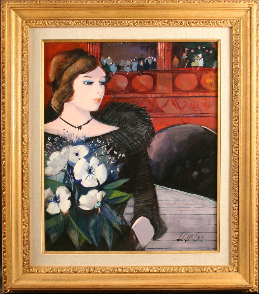 Charles Levier Interior Painting - La Comediene     Mid Century Modern