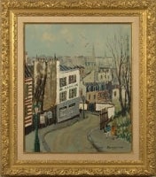 Looking Down a Street in Montmartre    Mid Century Modern