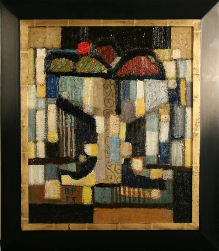 Bill Parker Abstract Painting - Still Life with Compote     Mid Century Modern Paris