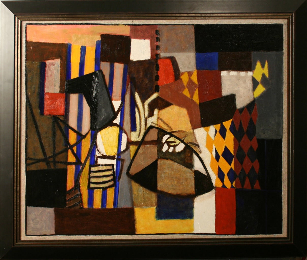 Bill Parker Abstract Painting - Compostion 1953   Mid Century Modern Painting