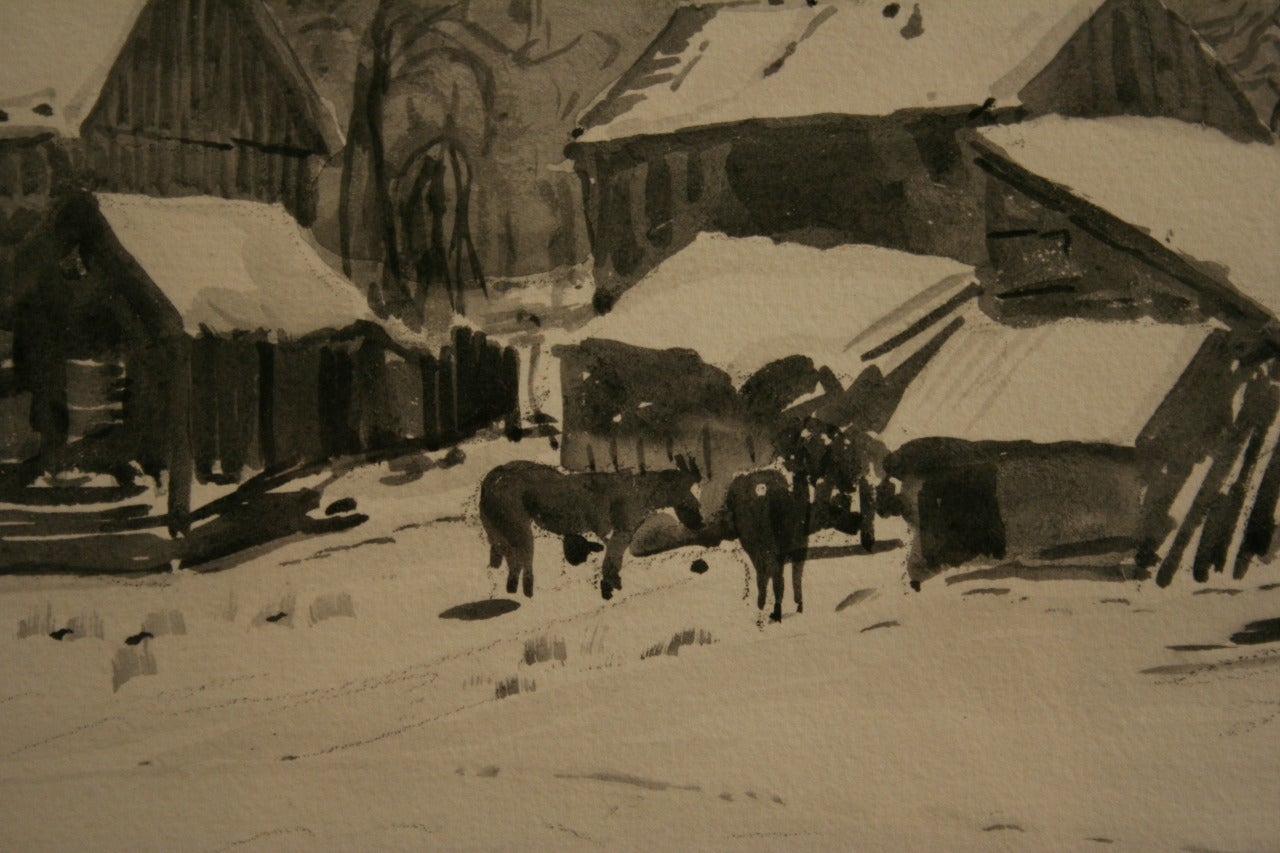 Western- Winter Tanch - Other Art Style Art by Oscar Edmund Berninghaus