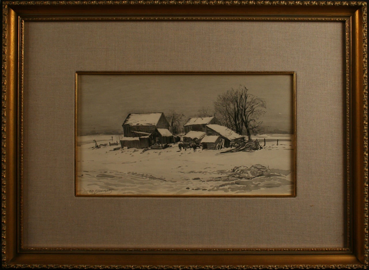 Western- Winter Tanch - Art by Oscar Edmund Berninghaus