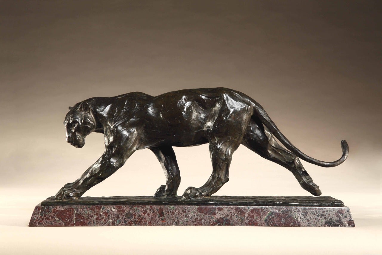 Walking Panther - Sculpture by Rembrandt Bugatti